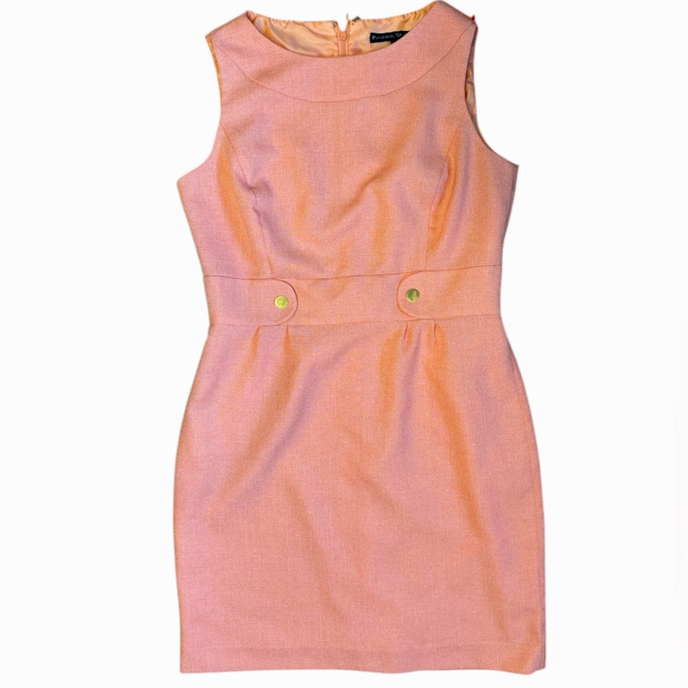PRESTON & YORK 100% Polyester Coral Sleeveless Dress Women Size 8 - Picture 1 of 8